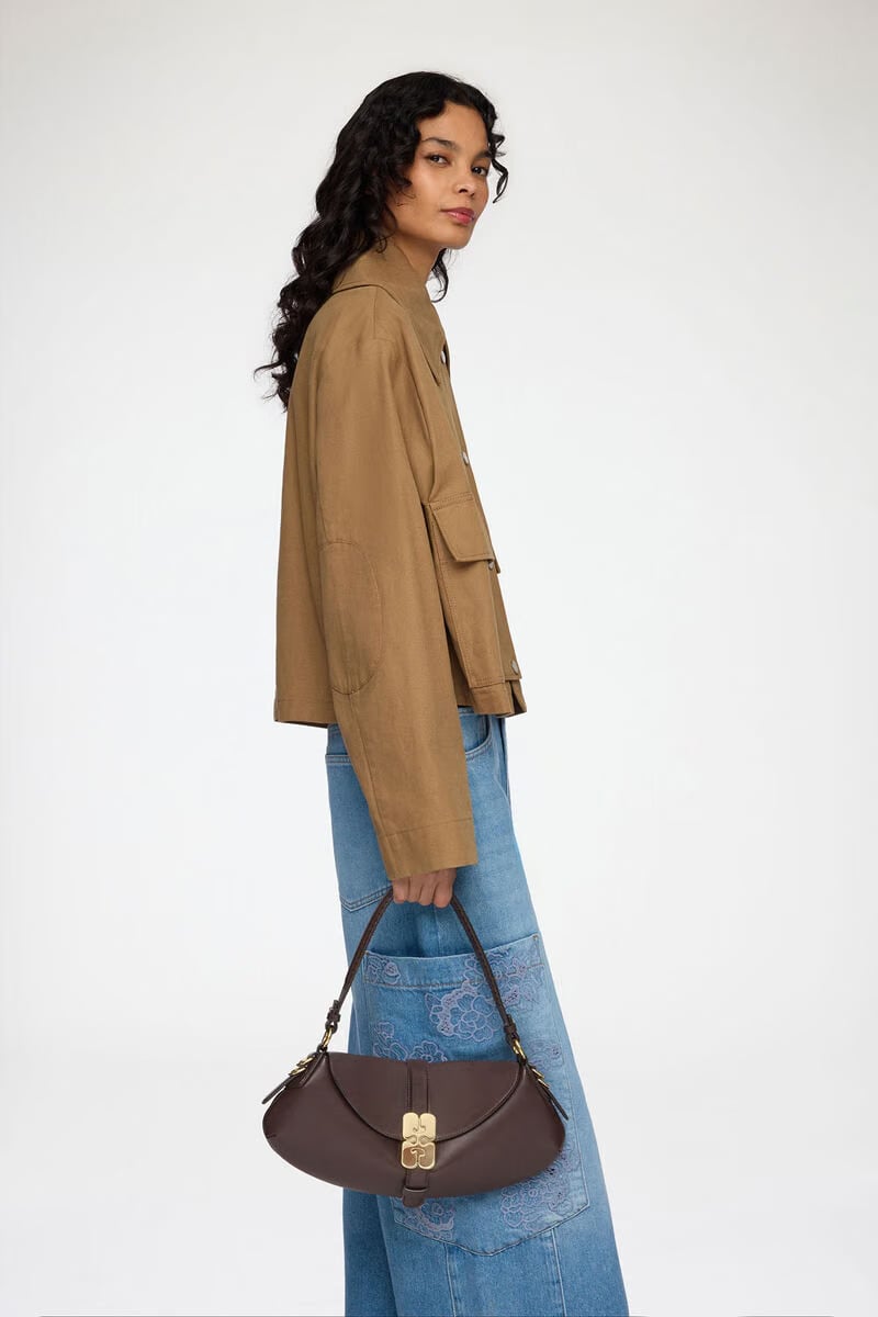 Ganni Chicory Coffee B - Kat Bag In Brown