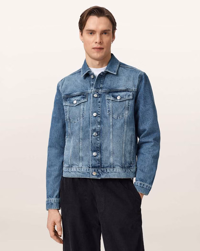 Allsaints Inveroy Denim Jacket Washed Indigo