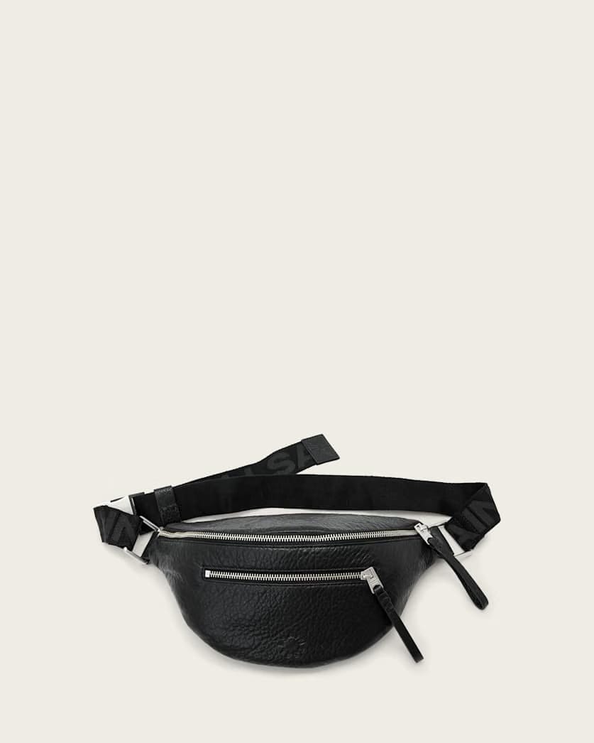 Allsaints Itoko Leather Bum Bag Black