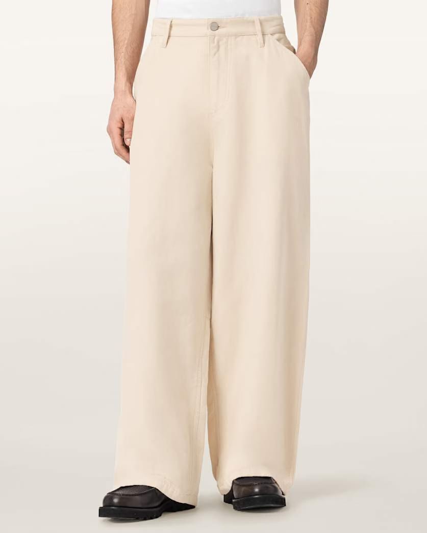 Allsaints Jackson Wide Leg Pants Pebble White