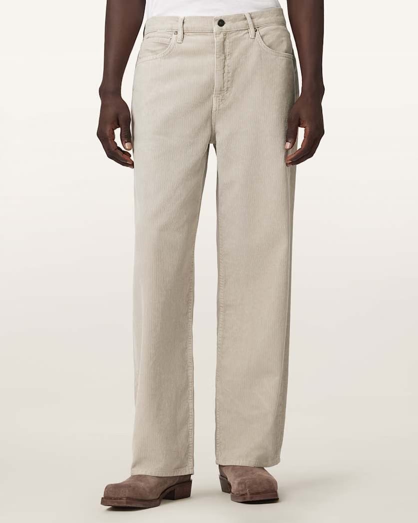 Allsaints Lenny Wide Leg Corduroy Jeans Stone Brown