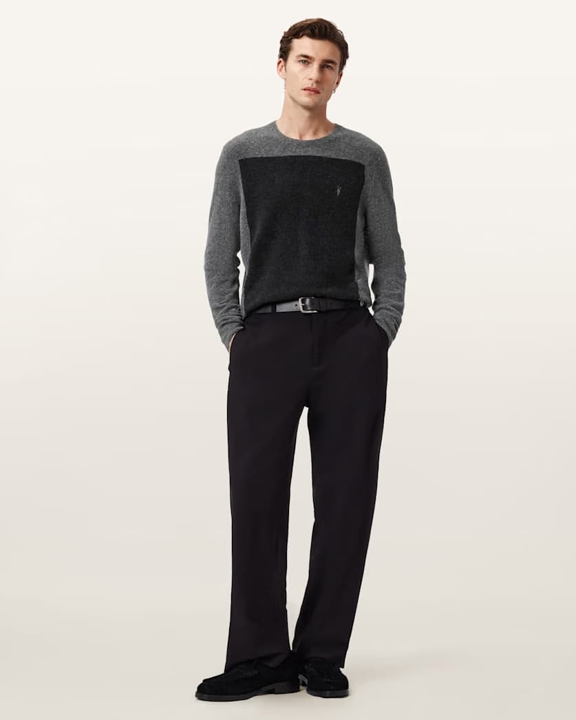 Allsaints Lobke Ramskull Crew Neck Sweater Charcoal Grey