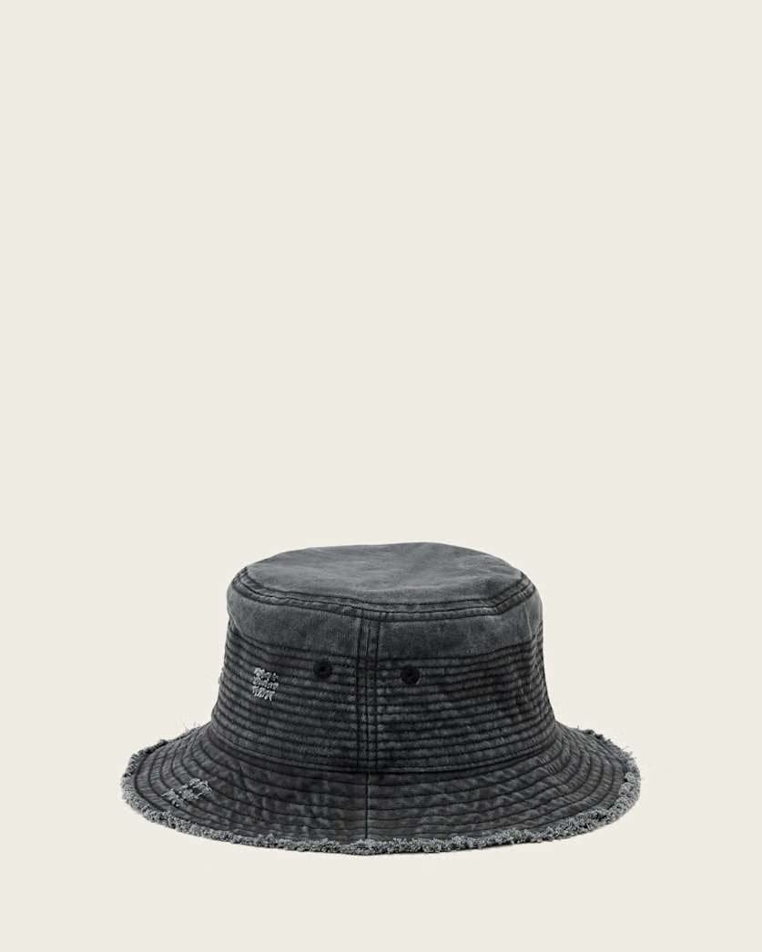 Allsaints Mason Cotton Bucket Hat Washed Black