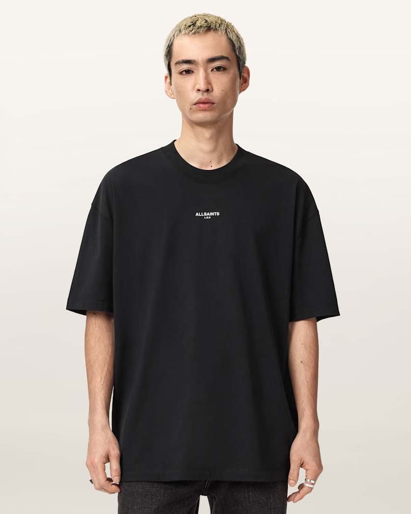 Allsaints Mikro Oversized T-Shirt Washed Black