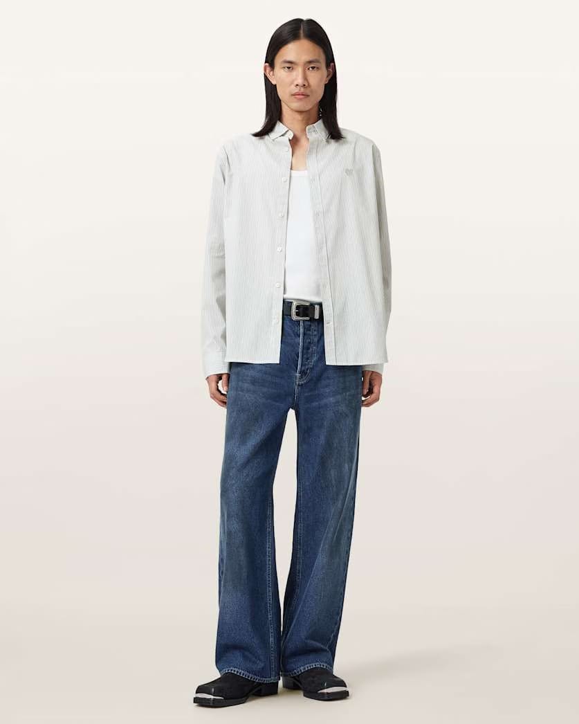 Allsaints Nolan Long Sleeve Shirt Jetstream White