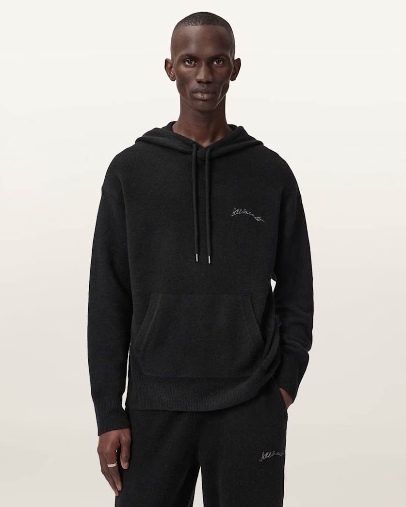 Allsaints Odessa Embroidered Hoodie Black