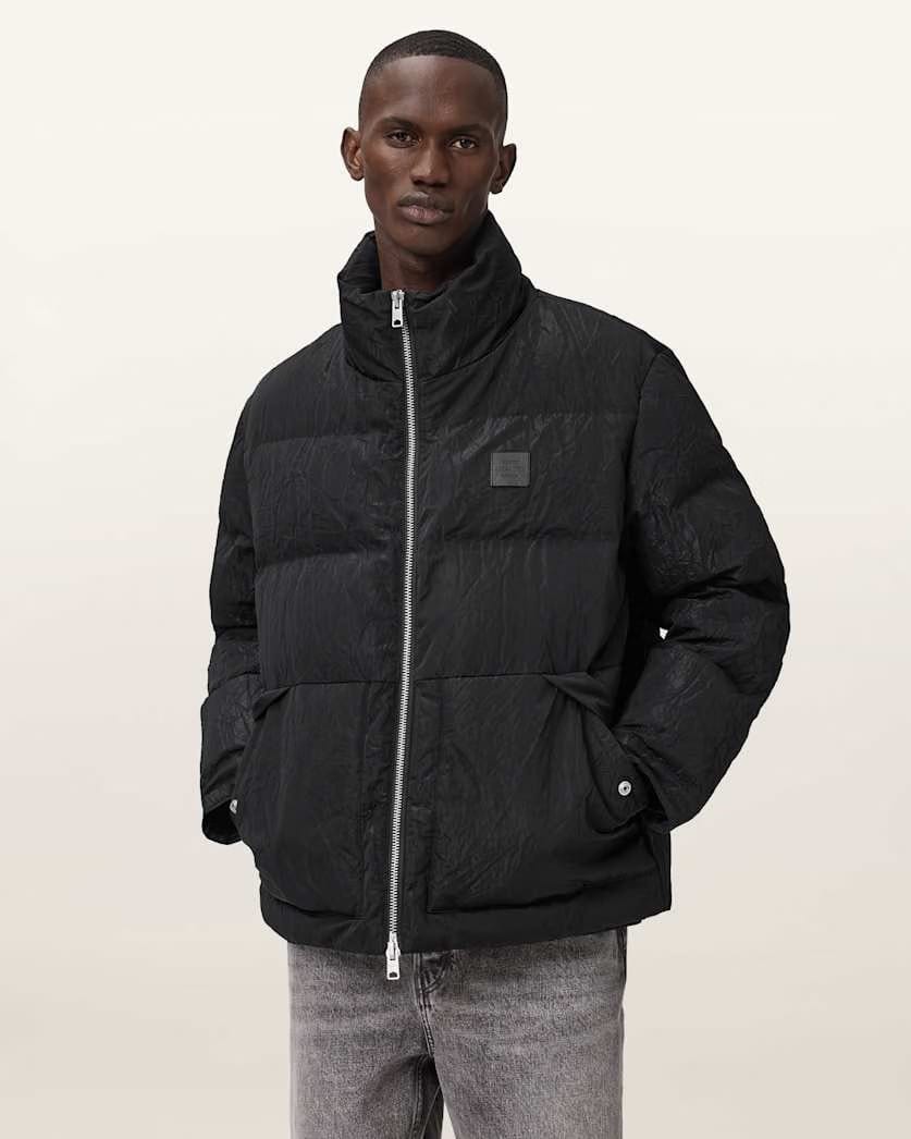 Allsaints Pulse Quilted Puffer Jacket Black