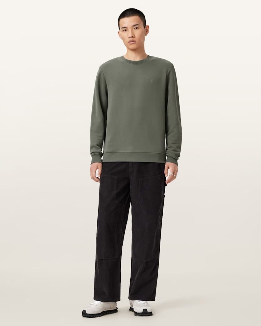 Allsaints Raven Crew Neck Ramskull Sweatshirt Gastor Green