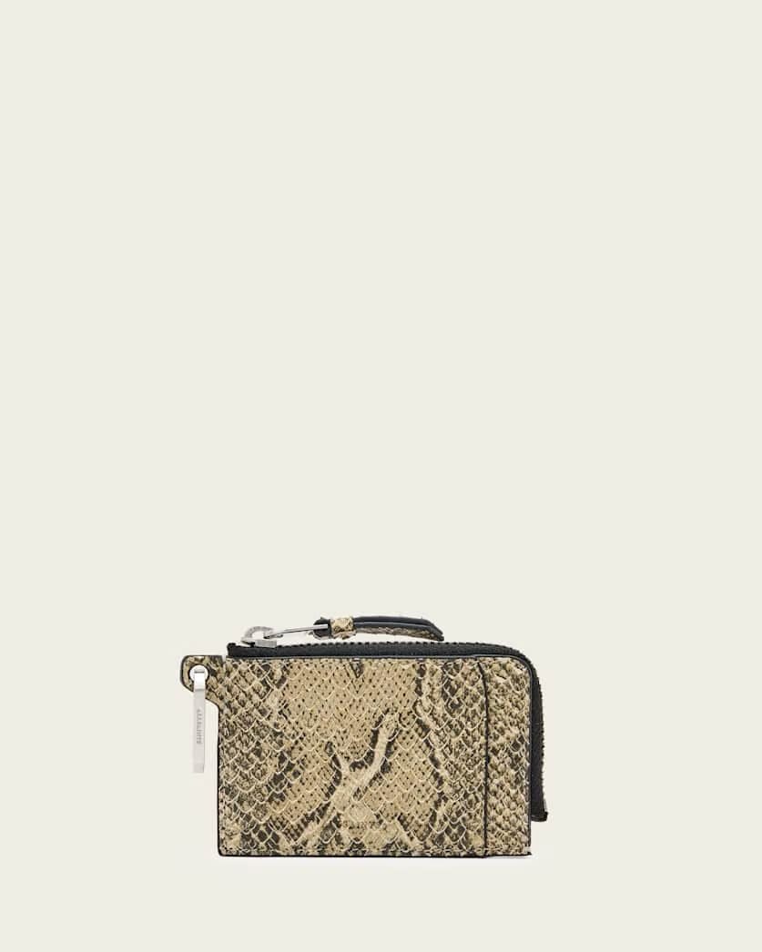 Allsaints Remy Leather Snake Wallet Women's Desert White Women's