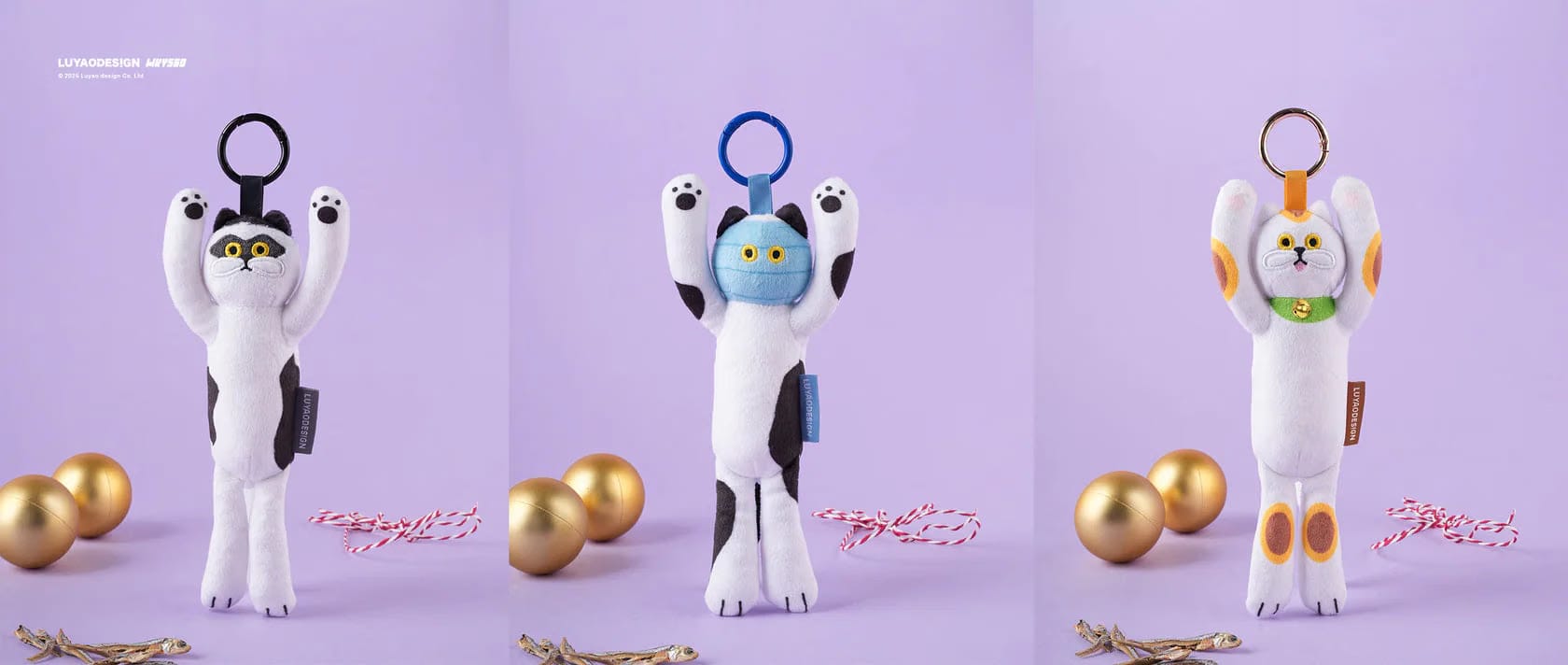 LUYAODESIGN Cat Hug Plush Keychain Blind Box