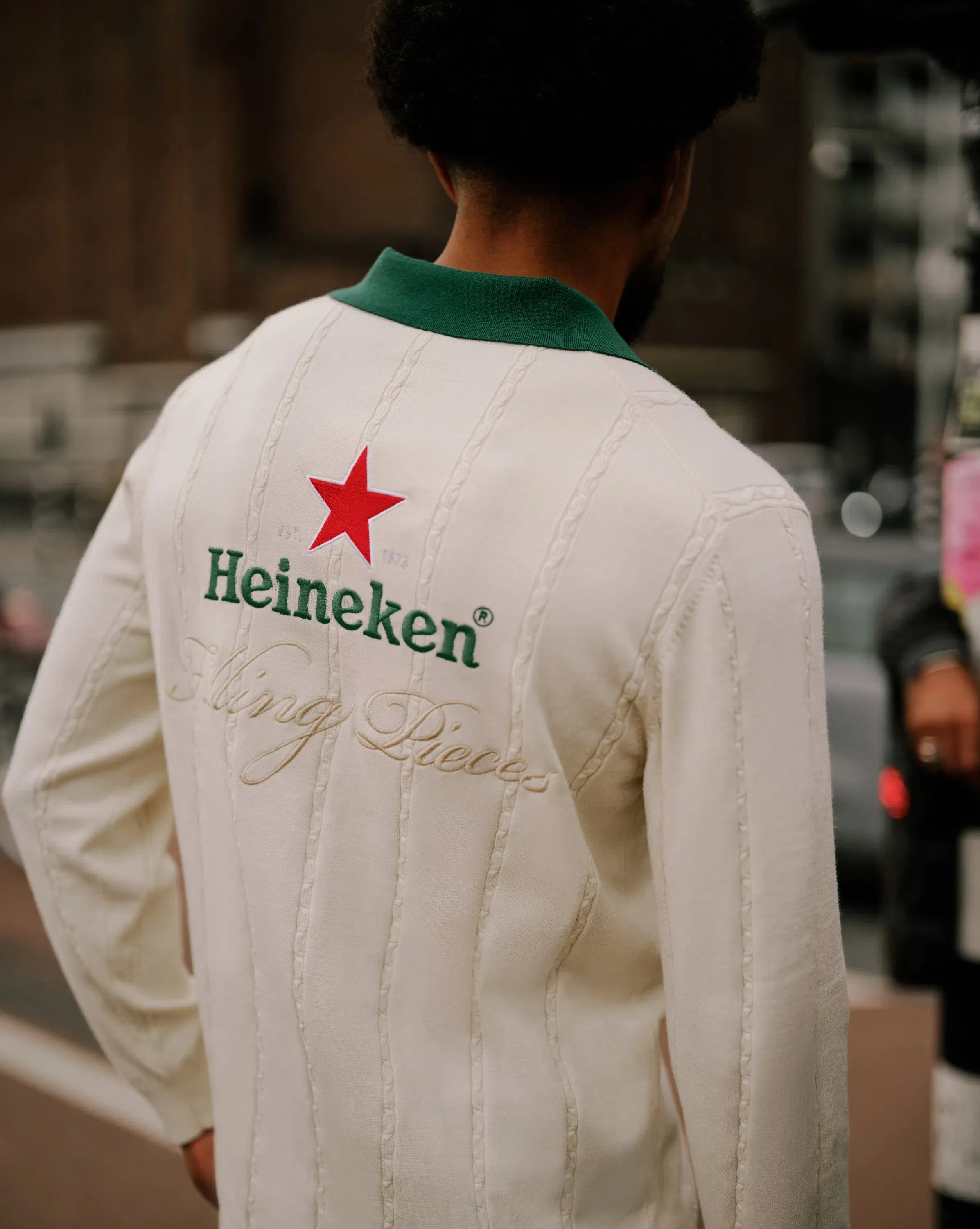 Trendmaven Knit Jersey Heineken Antique White