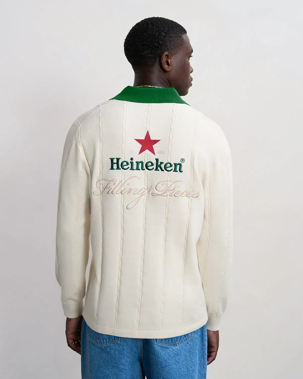 Trendmaven Knit Jersey Heineken Antique White