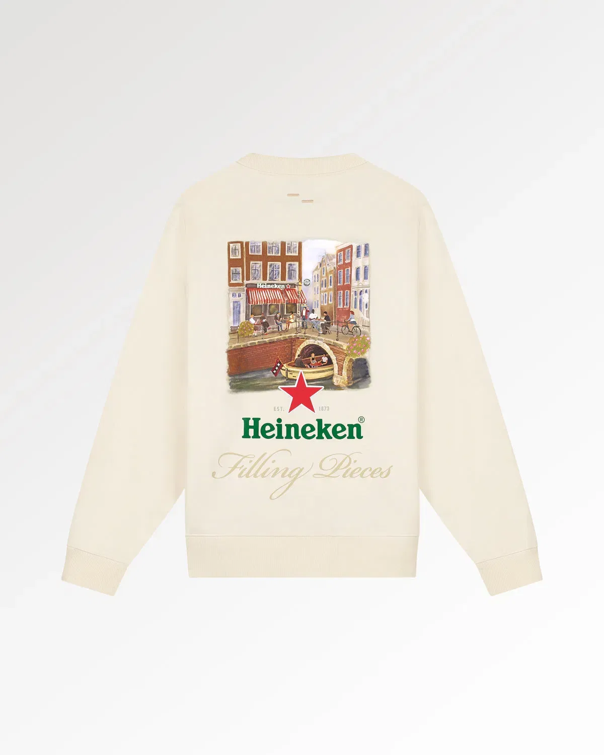 Trendmaven Sweatshirt Heineken Cafe Antique White