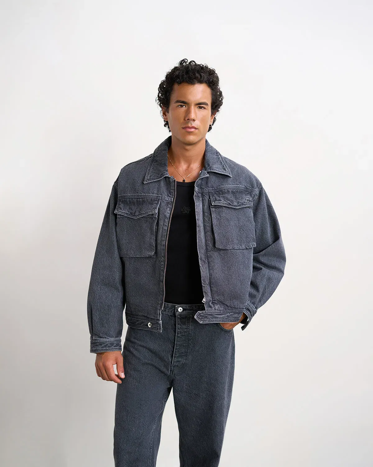 Trend Maven Denim Jacket Washed Black