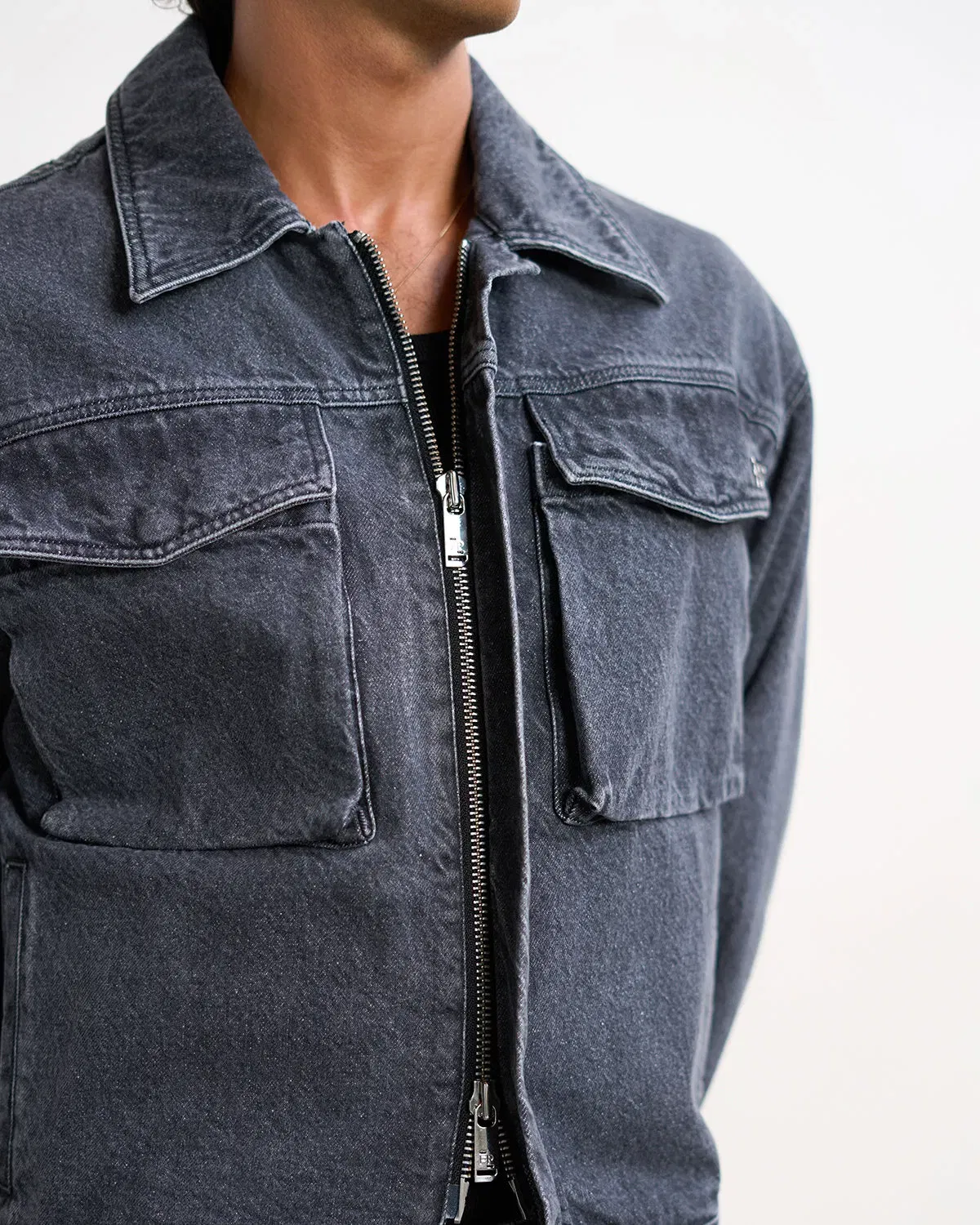 Trend Maven Denim Jacket Washed Black