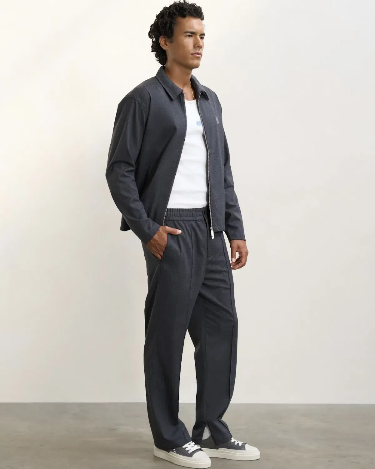 Entry Luxury Coach Pants Twill Wool Grey