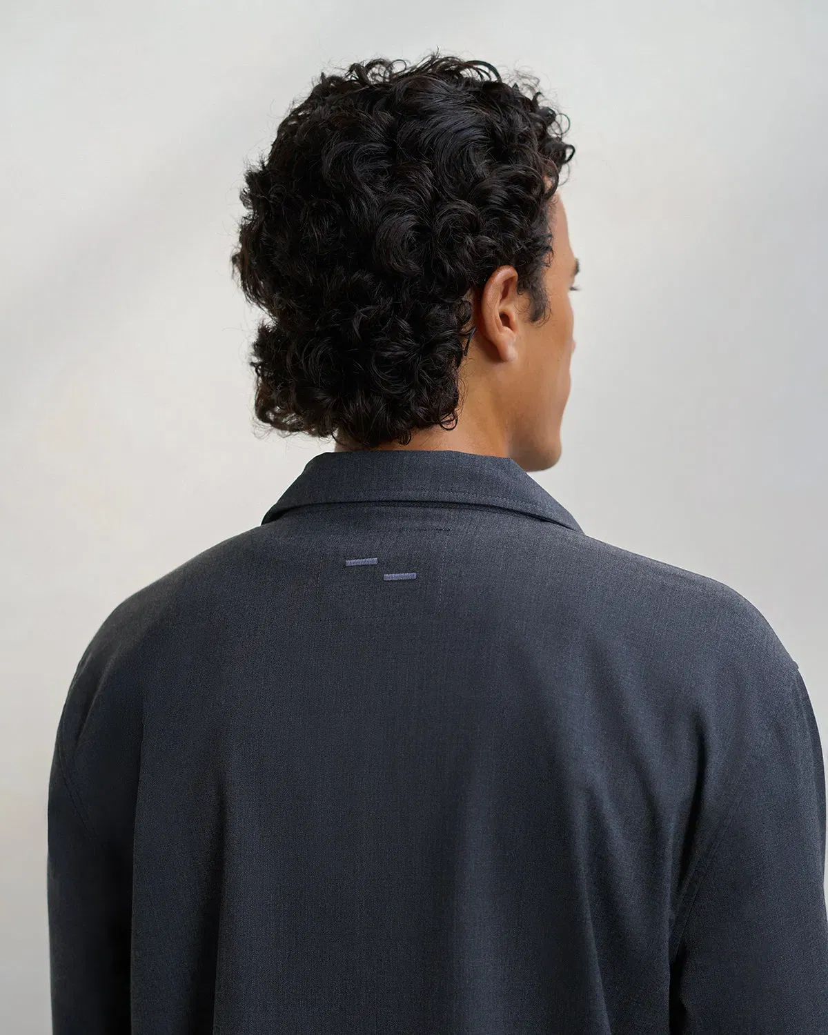 Entry Luxury Coach Jacket Twill Wool Grey
