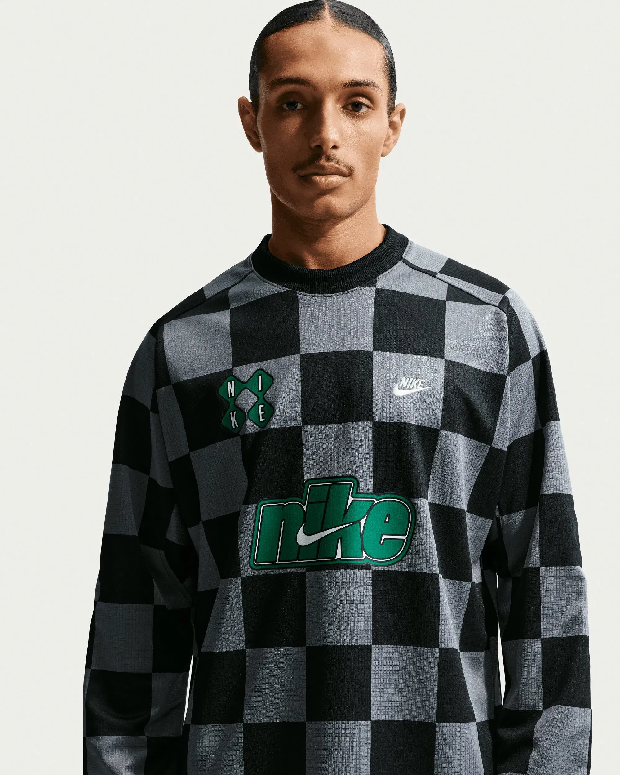 Nike Jersey T-Shirt de cuadros Relaxed de manga larga Nike Sportswear Club Goalie para hombre