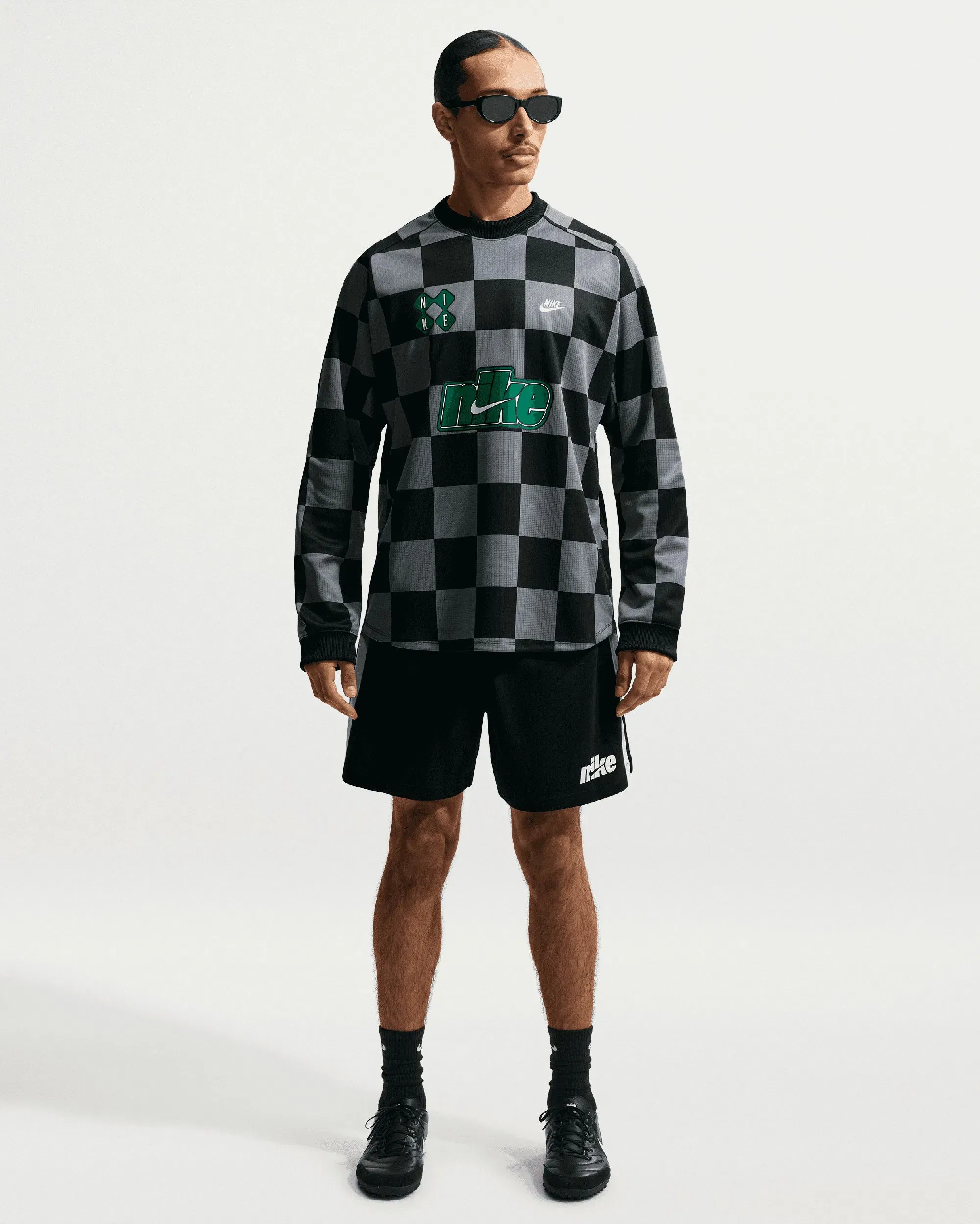 Nike Jersey T-Shirt de cuadros Relaxed de manga larga Nike Sportswear Club Goalie para hombre