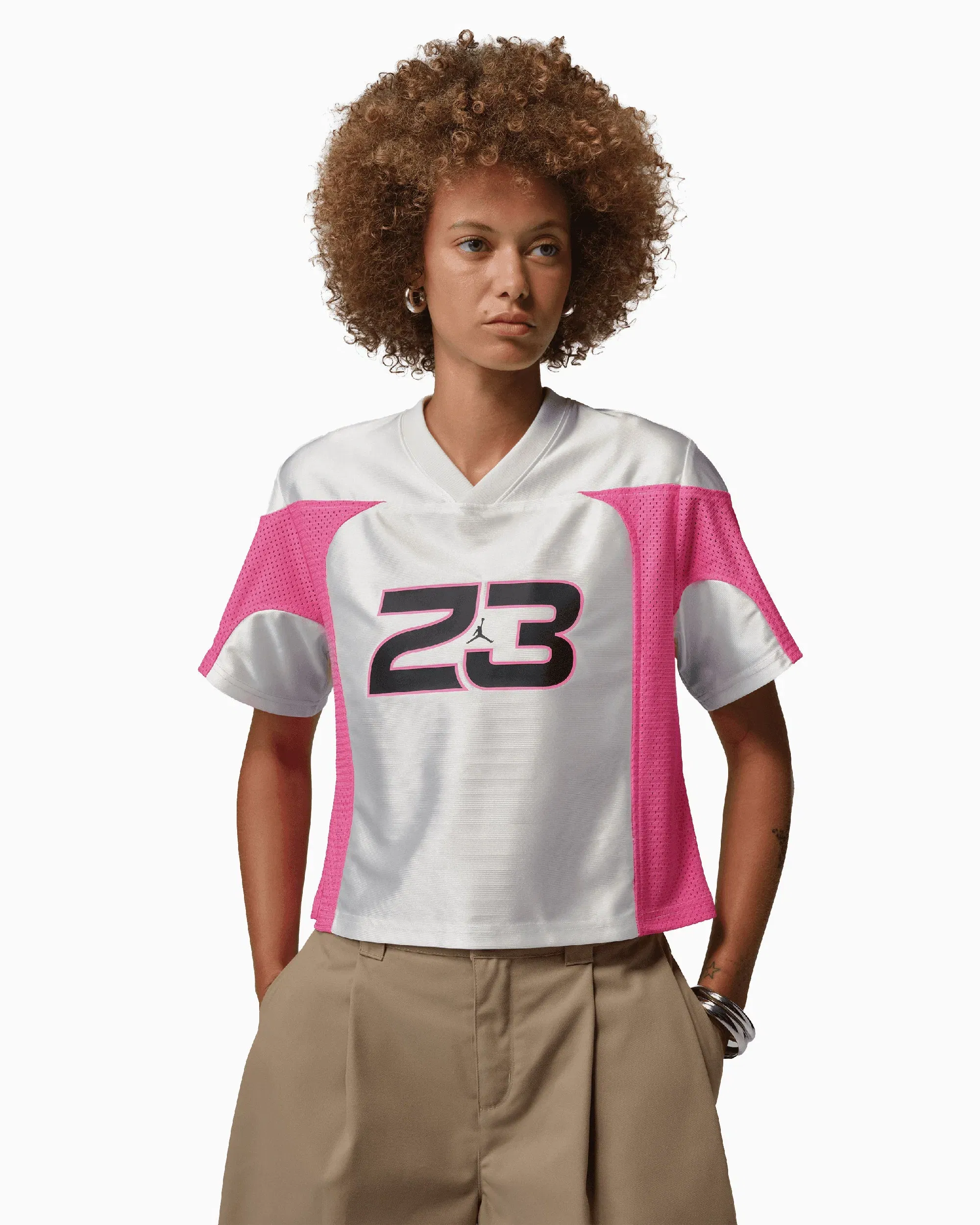 Air Jordan Jersey T-Shirt con logo Crop Jordan Flight para mujer