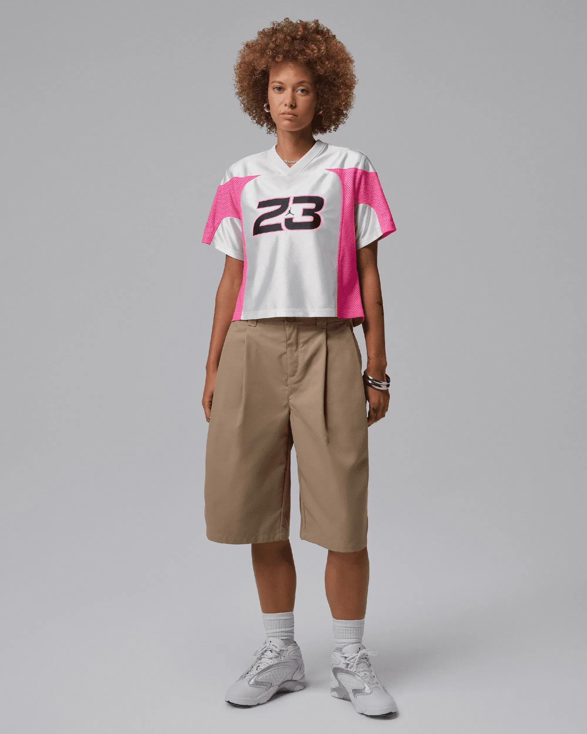 Air Jordan Jersey T-Shirt con logo Crop Jordan Flight para mujer