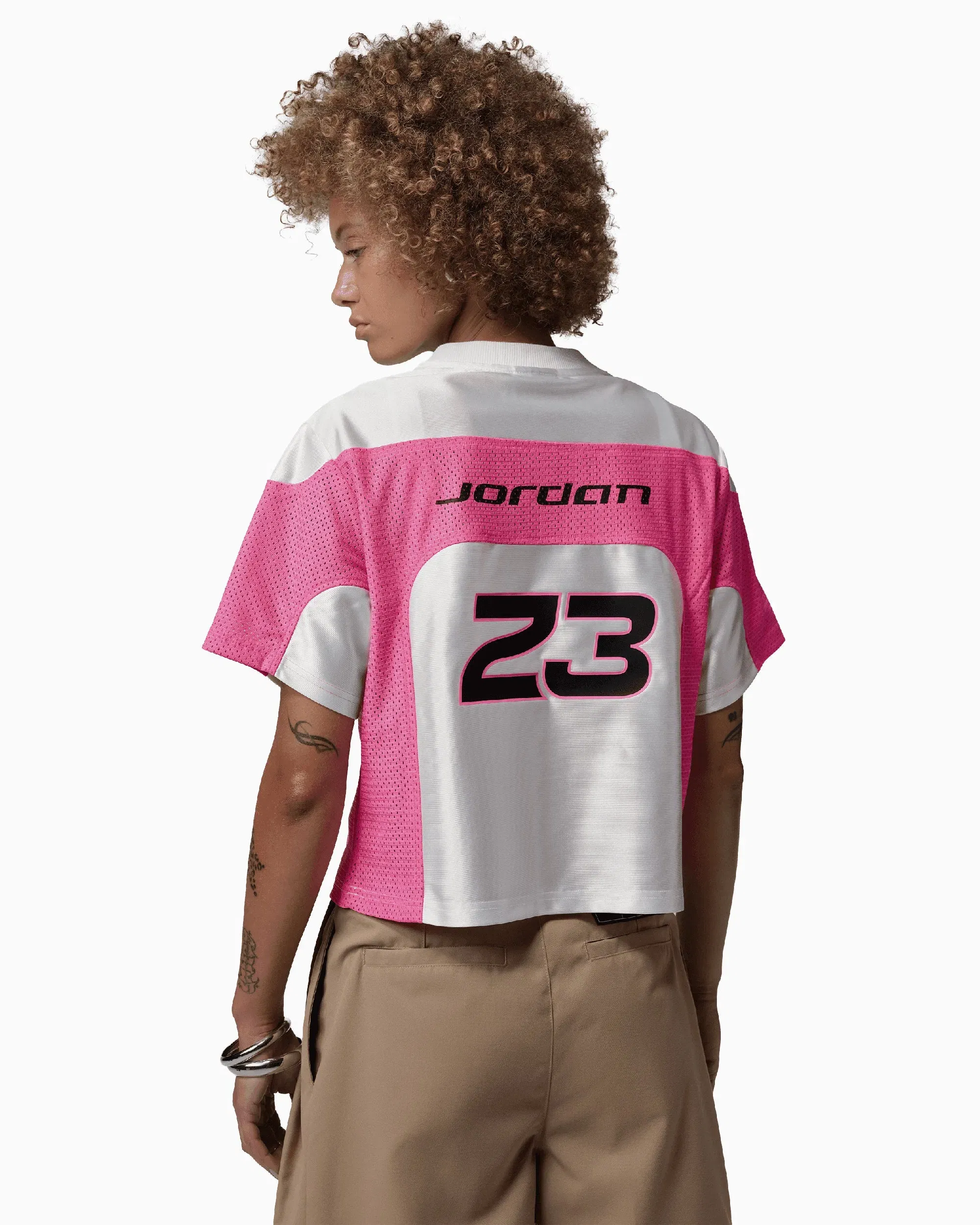 Air Jordan Jersey T-Shirt con logo Crop Jordan Flight para mujer
