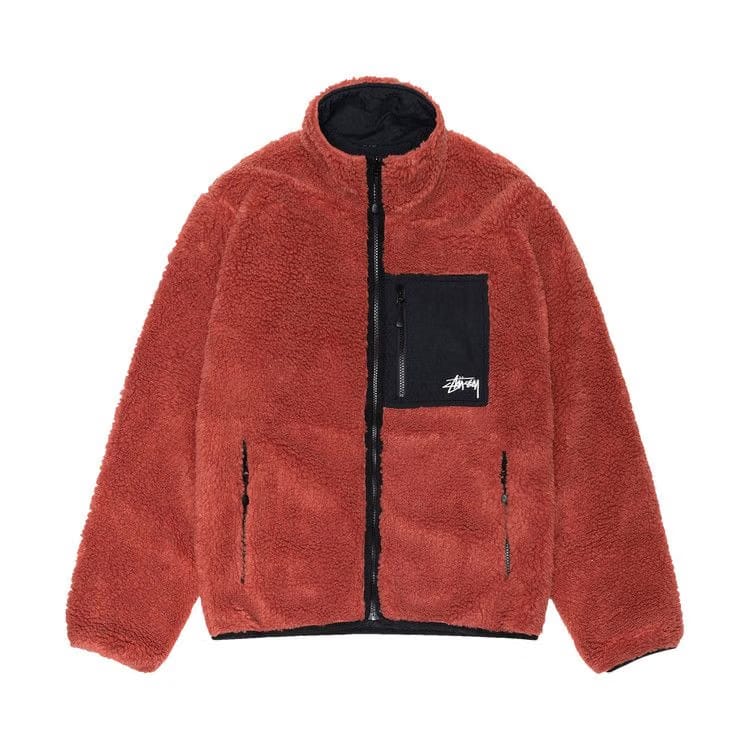 Stussy Sherpa Reversible Jacket Terracotta