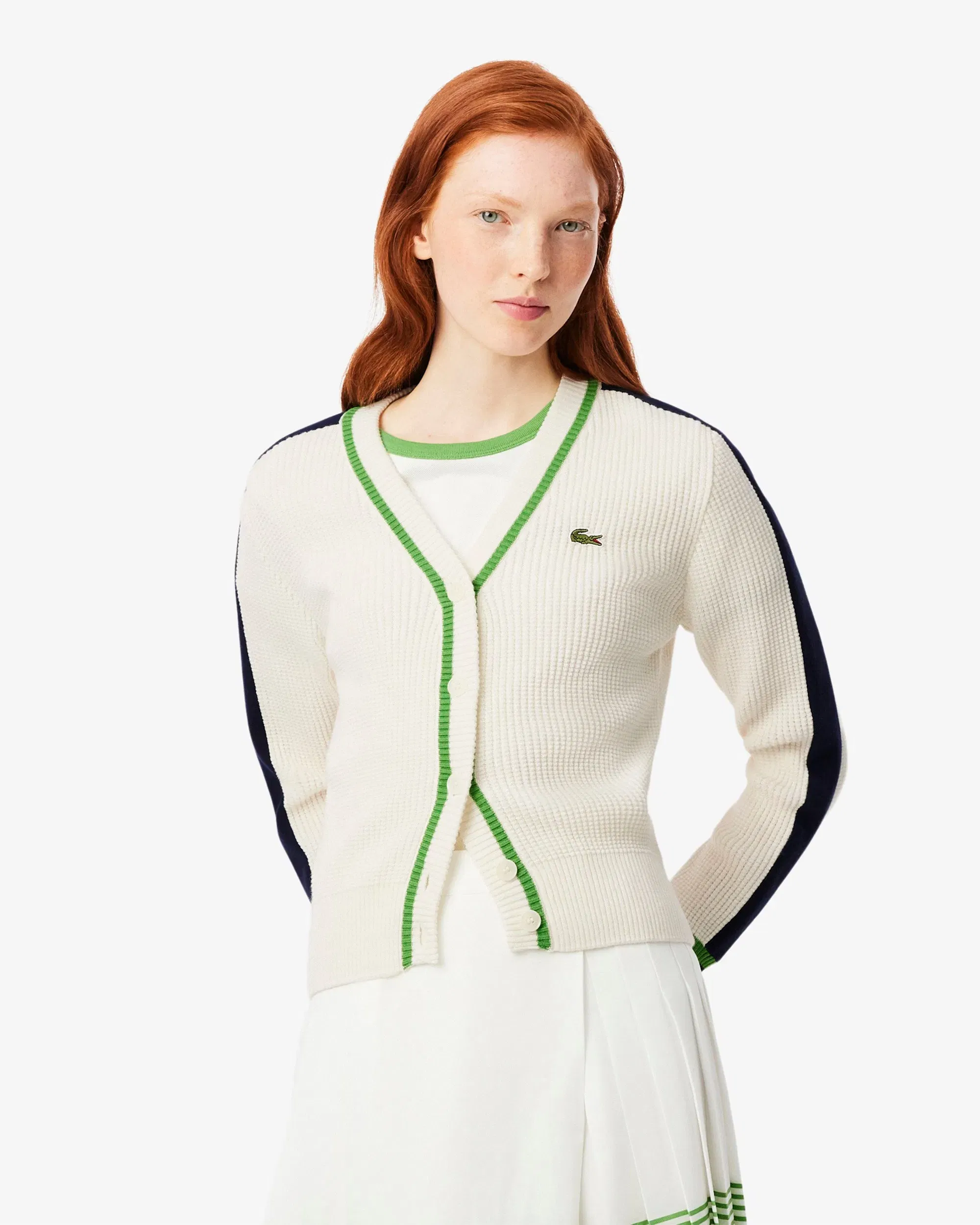 Lacoste Cardigan con logo Slim Lacoste Re-edition para mujer