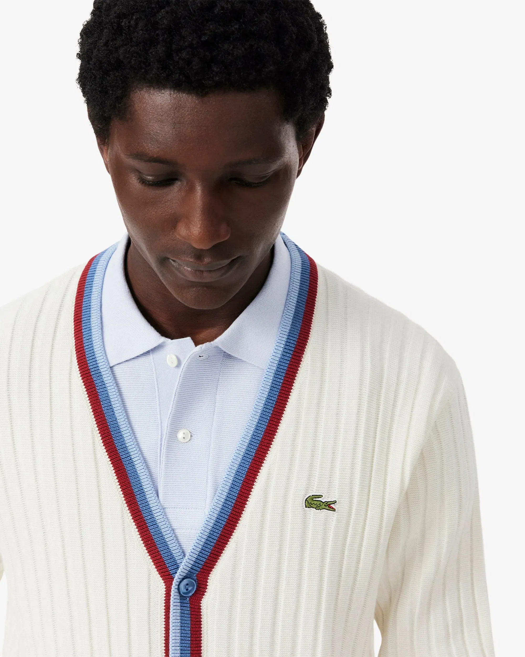 Lacoste Cardigan con logo Lacoste Re-edition para hombre