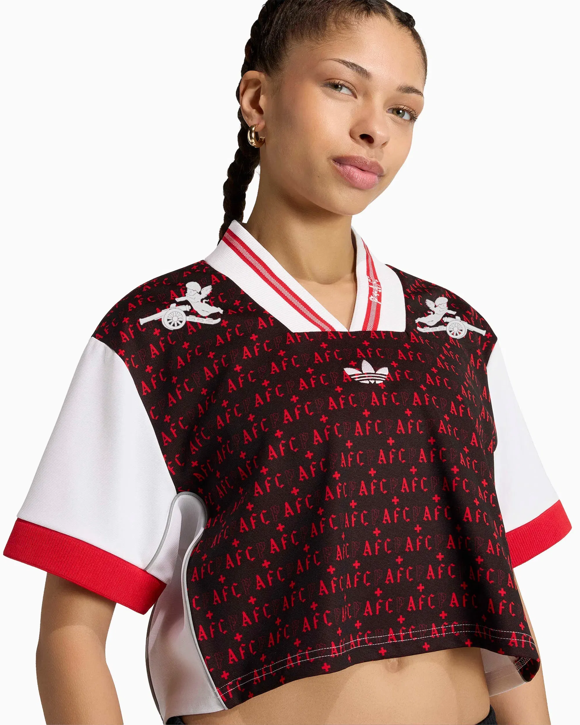 adidas Jersey T-Shirt con logo Crop adidas Originals x Arsenal FC x Places+Faces 25/26 para mujer
