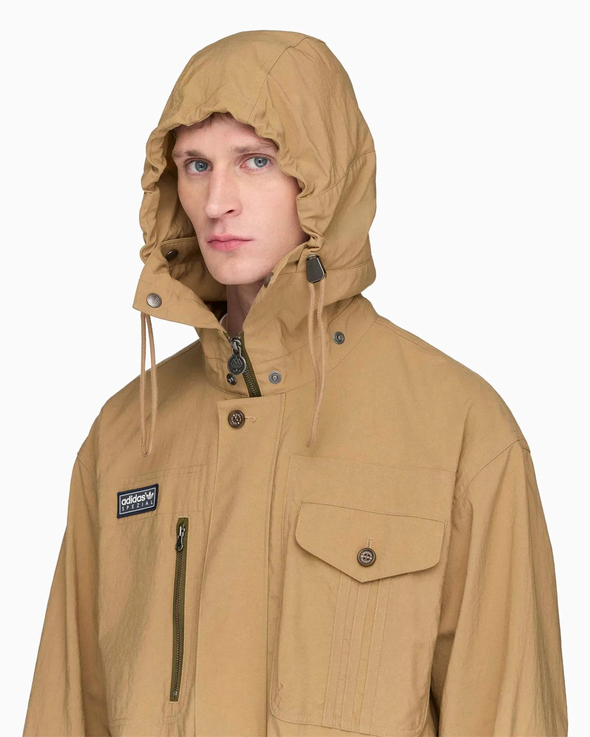 adidas Chaqueta ligera con logo adidas Originals SPZL Parka Longridge para hombre