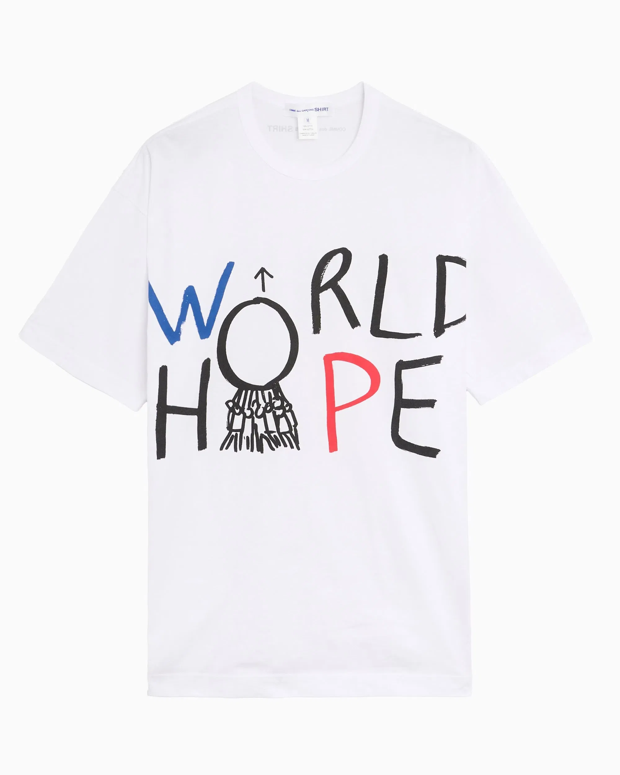 Comme Des Garçons Shirt Camiseta con gráfico Oversize Comme Des Garçons Shirt x Dan Perjovschi "World Hope" para hombre