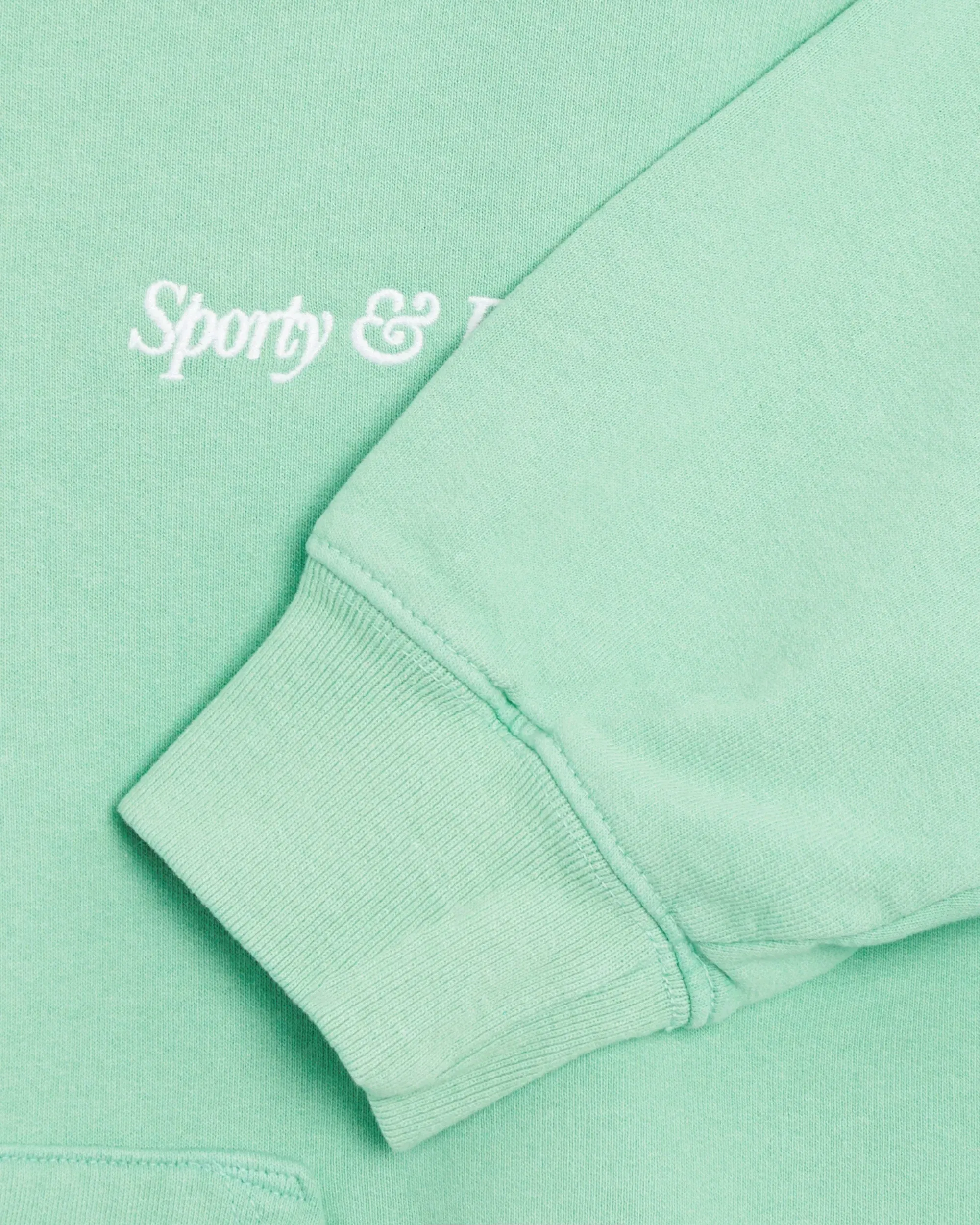 Sporty & Rich Sudadera con capucha Sporty & Rich Embroidered Italic Logo Women's Cropped Hoodie para mujer