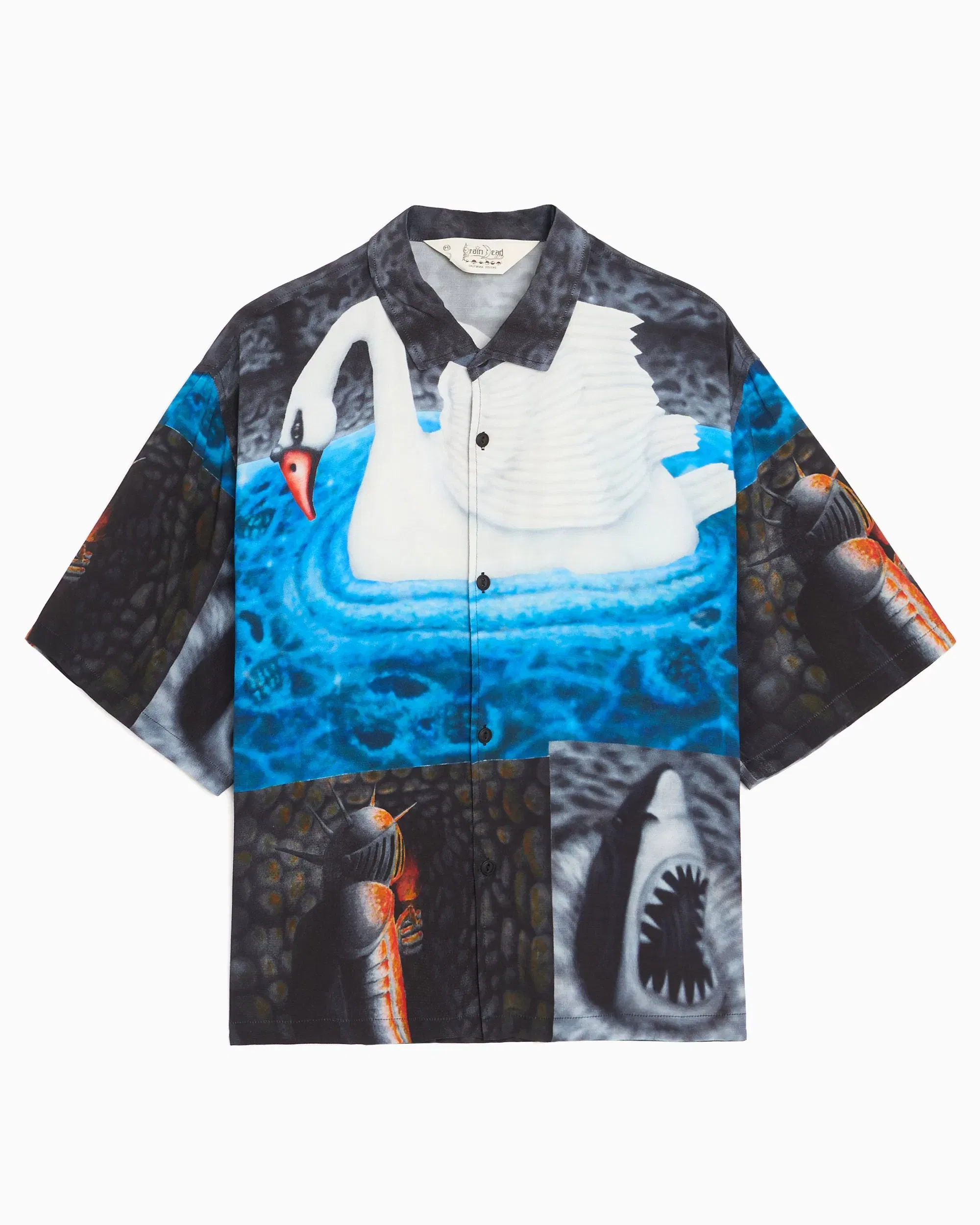 Brain Dead Jersey T-Shirt con gráfico Relaxed Brain Dead Copia para hombre