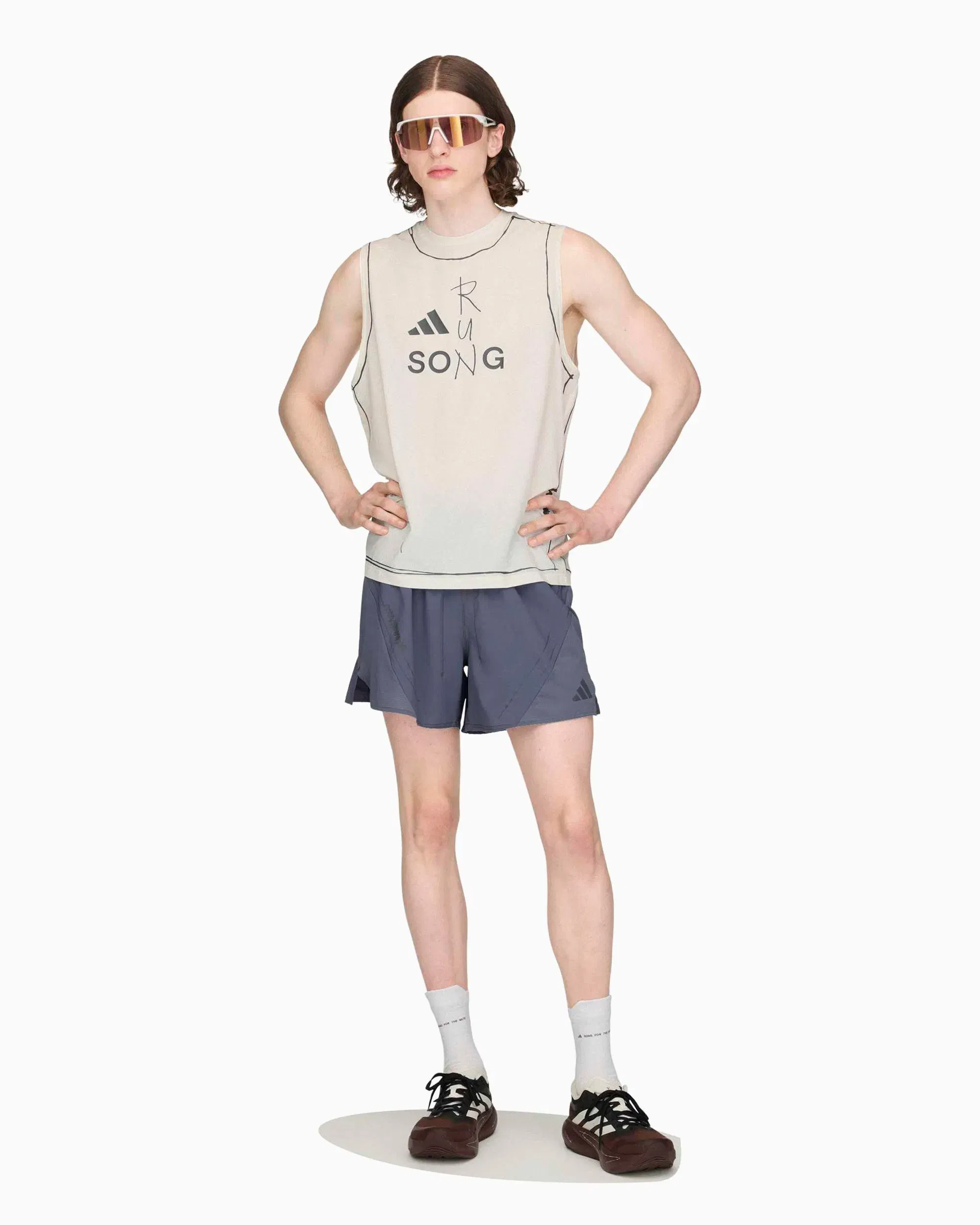 adidas Tank Top con gráfico adidas Performance x Song For The Mute Running adi365 para hombre