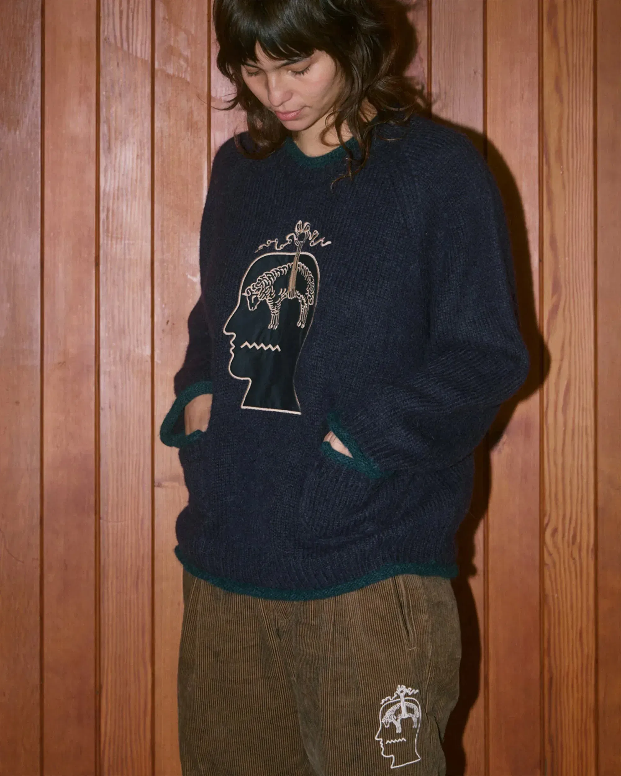 Brain Dead Jersey bordado Relaxed Brain Dead x Brooks Brothers California para hombre