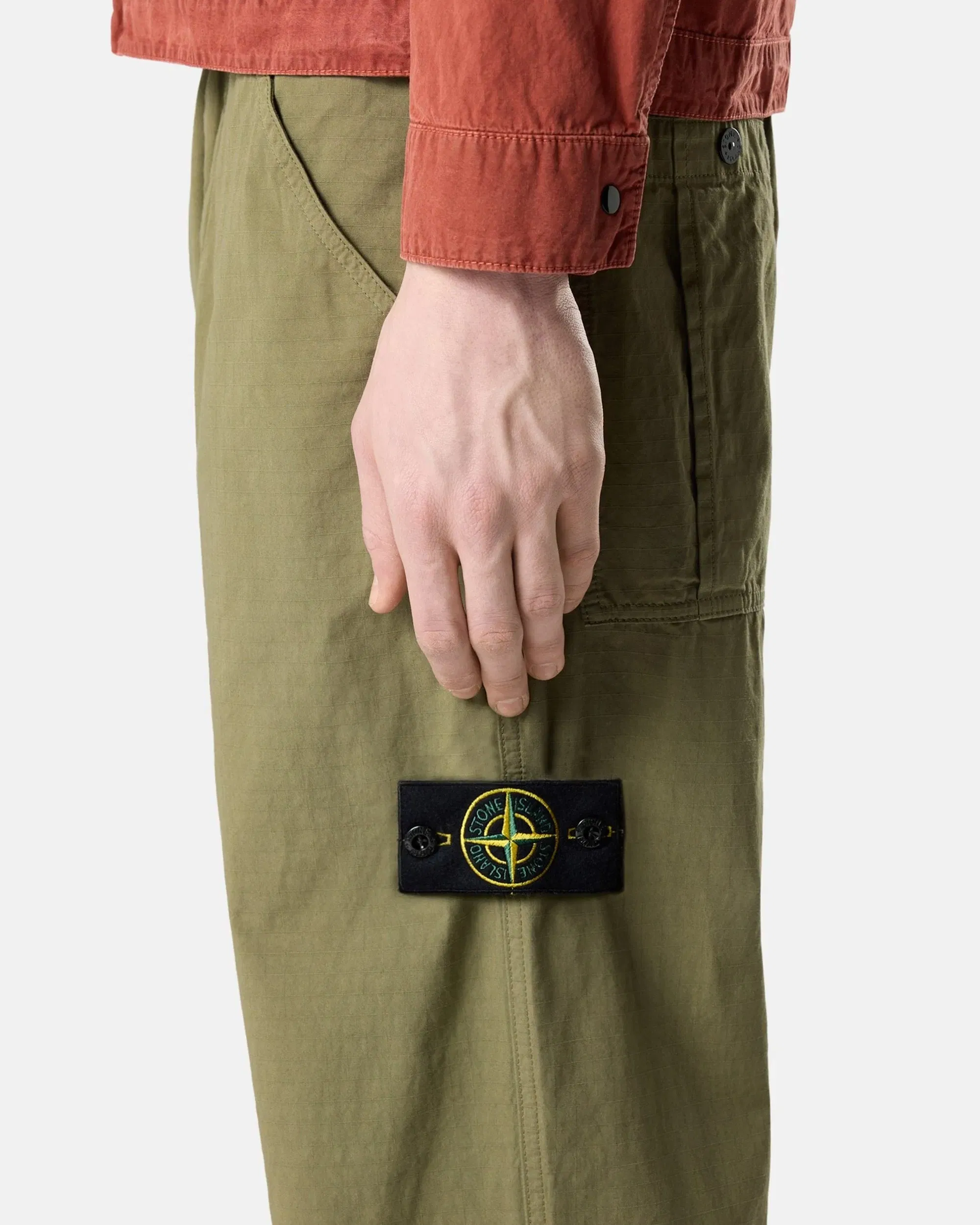 Stone Island Pantalones chinos Relaxed Stone Island Mercerised Cotton Ripstop para hombre