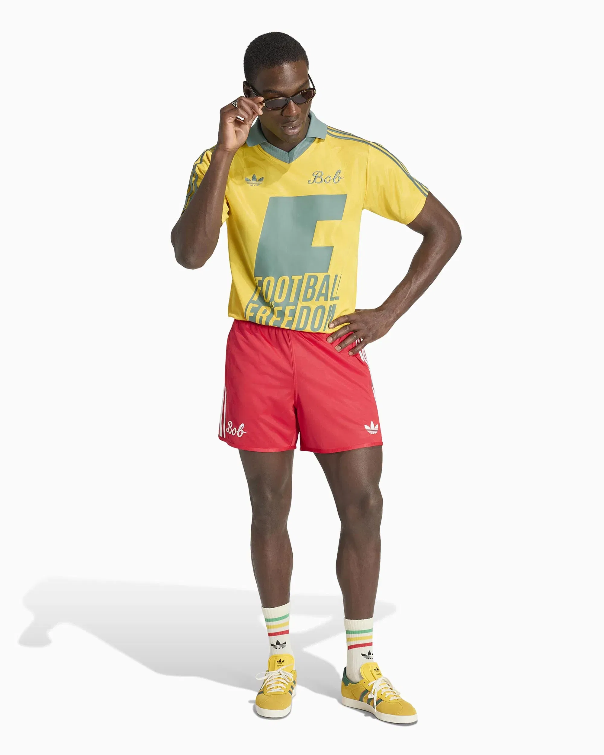 adidas Jersey T-Shirt con gráfico adidas Originals x Bob Marley Jacquard para hombre