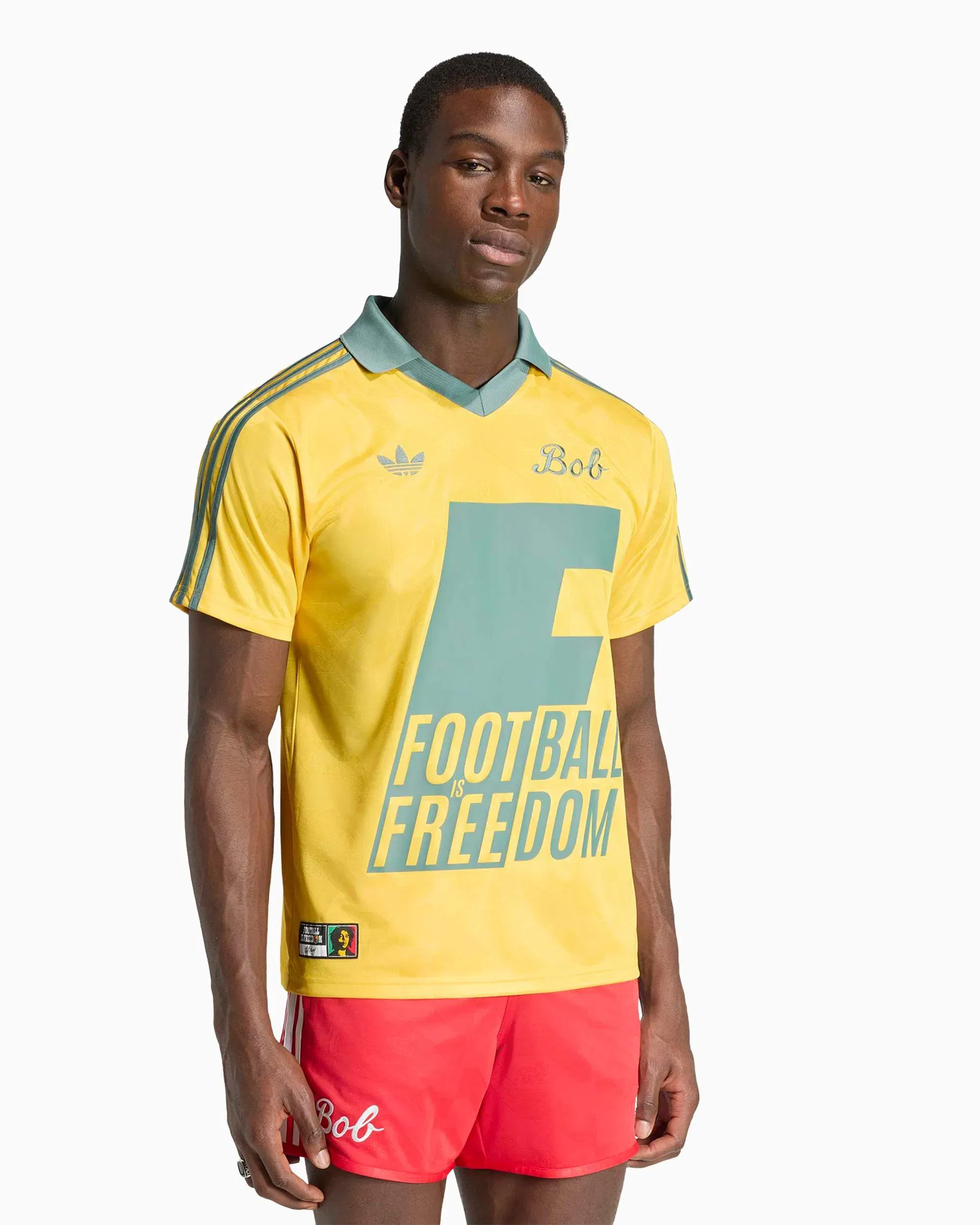 adidas Jersey T-Shirt con gráfico adidas Originals x Bob Marley Jacquard para hombre