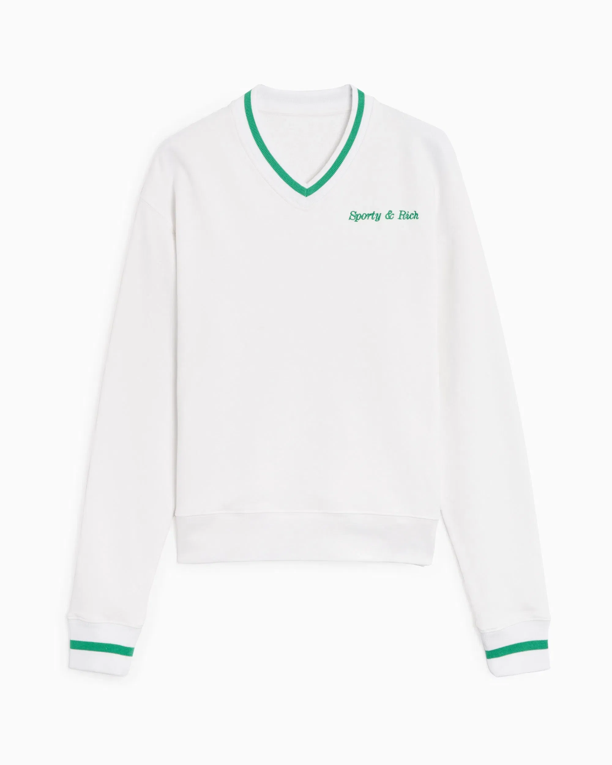 Sporty & Rich Jersey Sporty & Rich Classic Logo Embroidered V-Neck Women's Sweater para mujer
