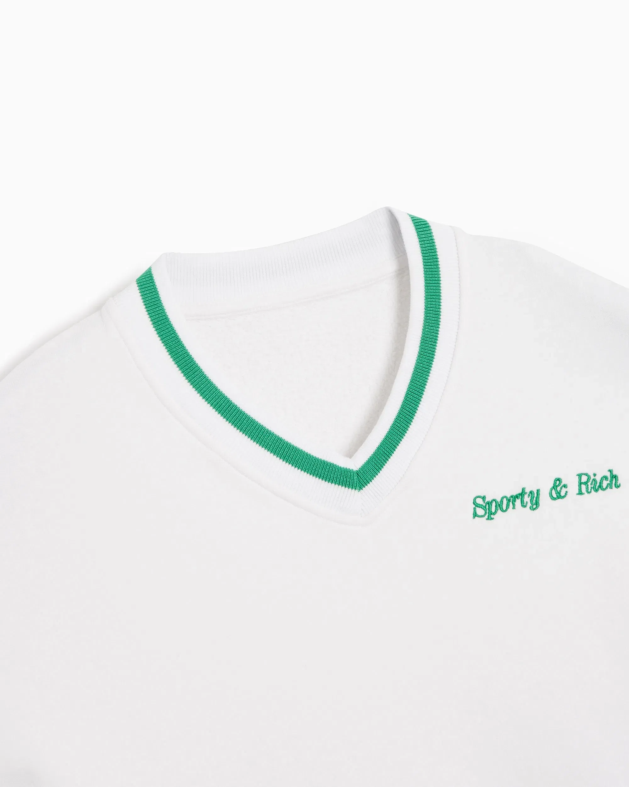 Sporty & Rich Jersey Sporty & Rich Classic Logo Embroidered V-Neck Women's Sweater para mujer