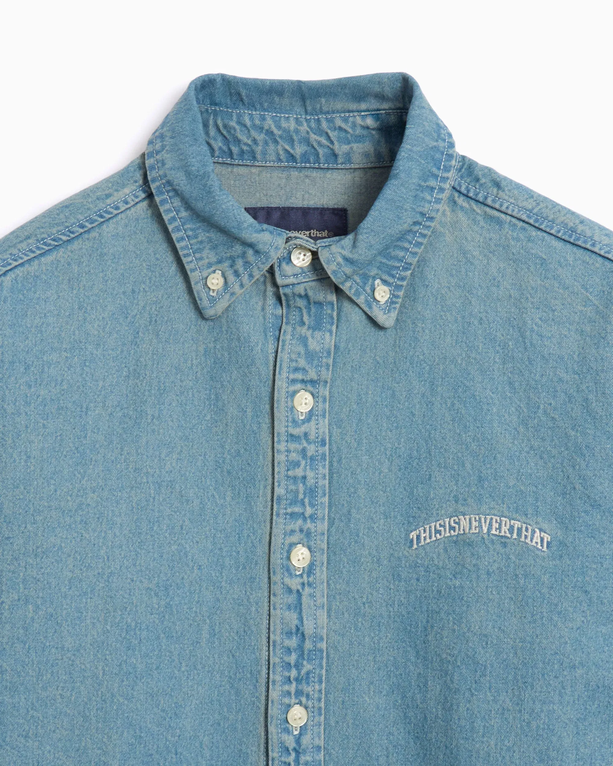 thisisneverthat® Camisa thisisneverthat® thisisneverthat Washed Men's Denim Shirt para hombre
