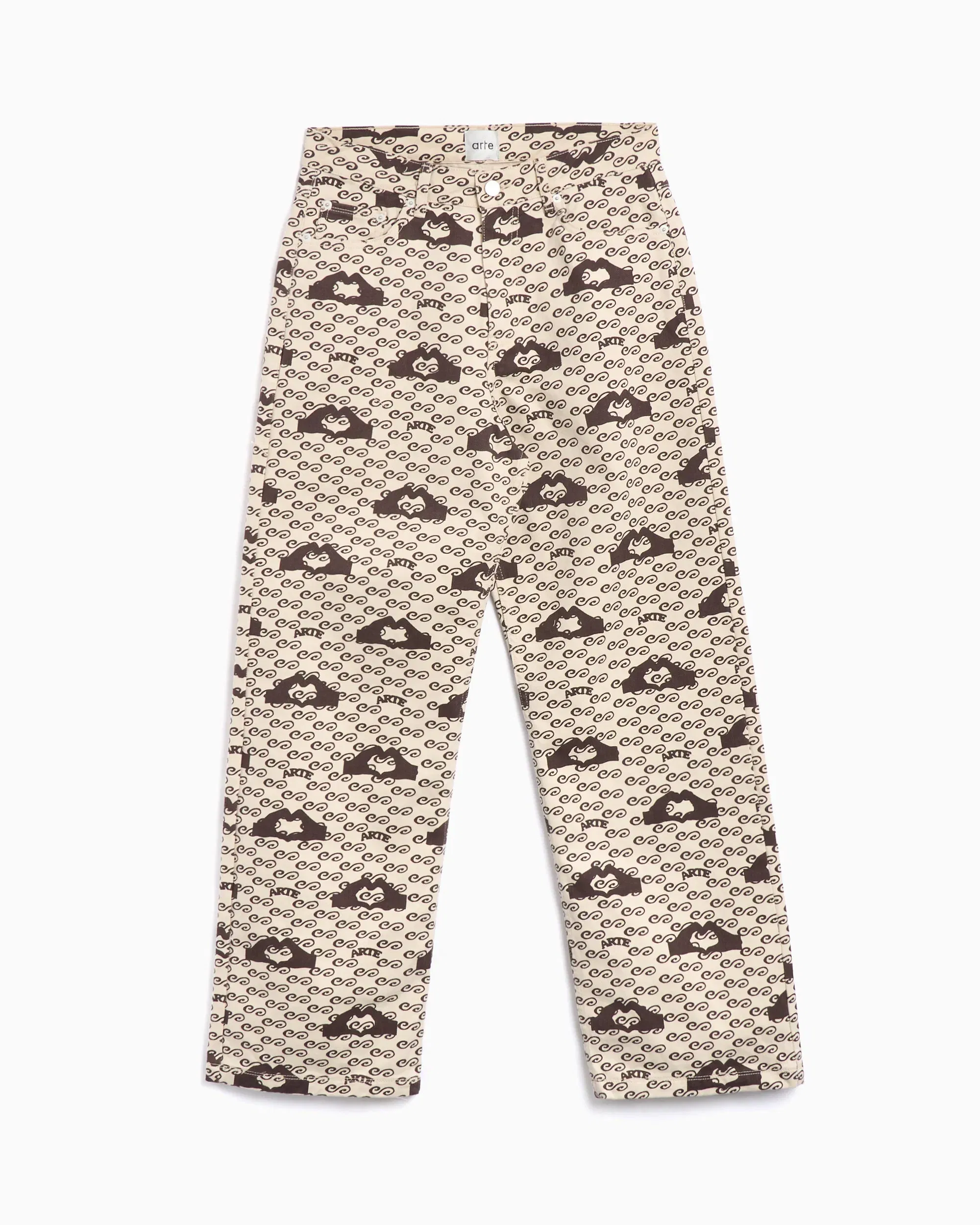 Arte Antwerp Pantalones Arte Antwerp Hand Heart Men's Printed Pants para hombre