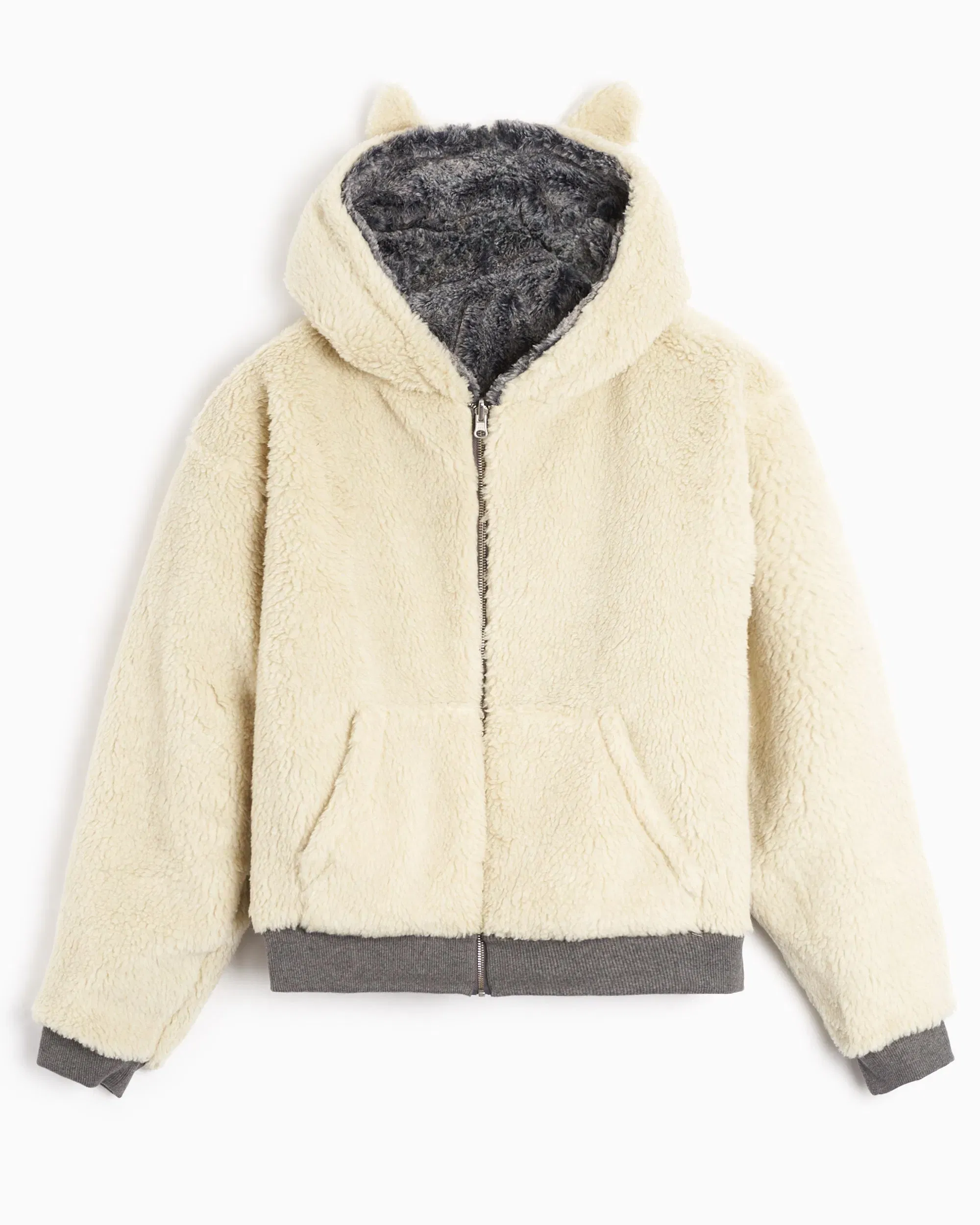 Sky High Farm Workwear Sudadera con capucha Sky High Farm Workwear Wolf And Sheep Unisex Reversible Knit Hoodie Unisex