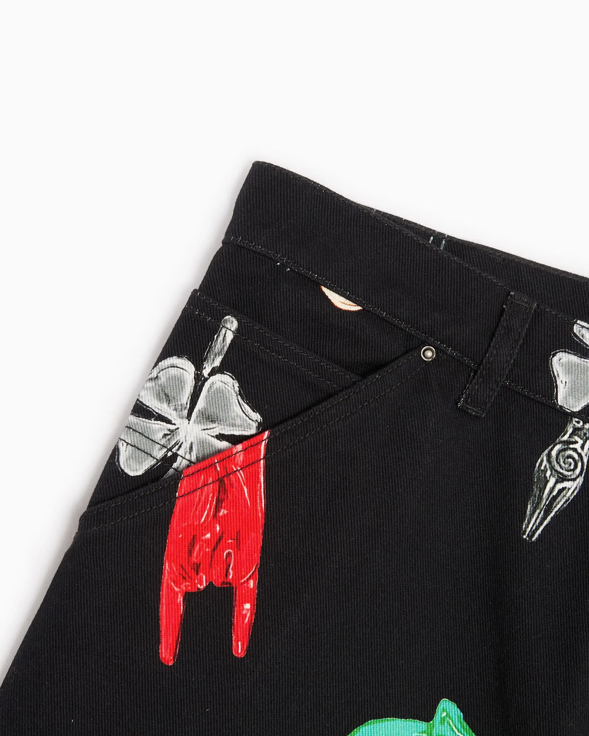 Sky High Farm Workwear Pantalones vaqueros Sky High Farm Workwear Charm Unisex Print Woven Denim Pants Unisex
