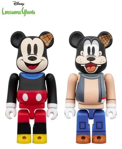 MEDICOM TOY BE@RBRICK MICKEY MOUSE & GOOFY (Lonesome Ghosts Ver.) 2 PCS SET