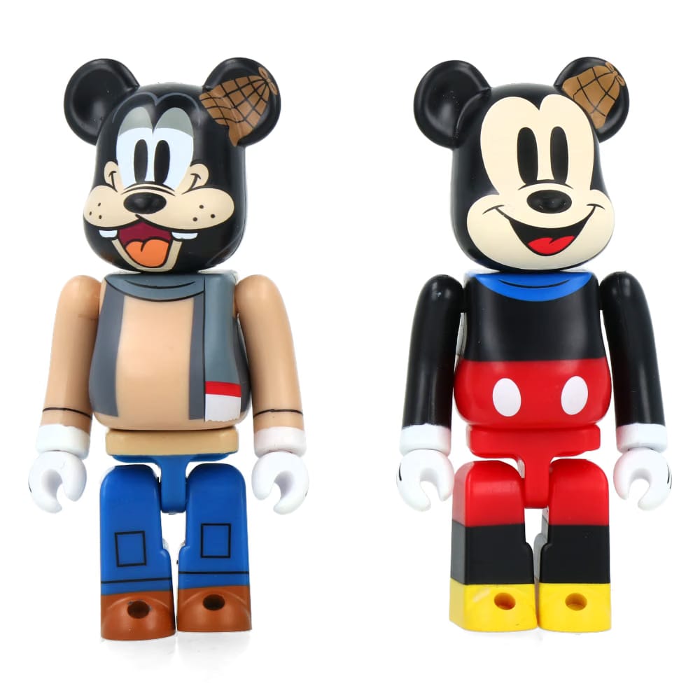 MEDICOM TOY 100% Bearbrick Mickey Mouse & Goofy - Lonesome Ghosts Ver. (2pcs set)