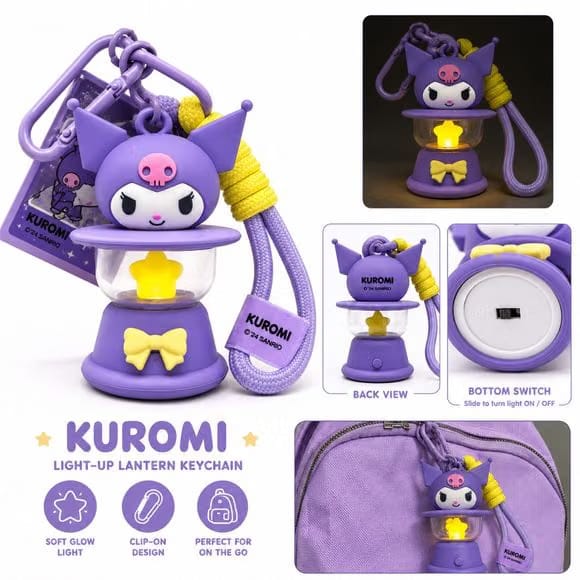 Langbowang Sanrio Characters Light-up Lantern Vinyl Keychain - Kuromi