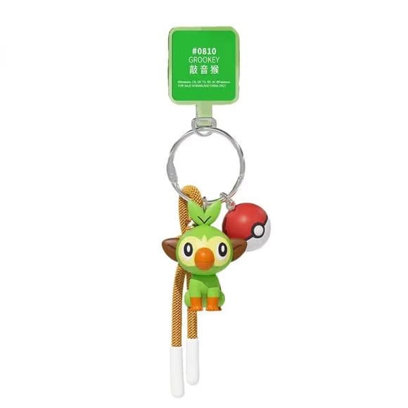 Langbowang Pokemon Figure Vinyl Keychain - Grookey