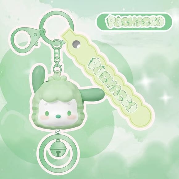 Langbowang Holly Box Sanrio Characters Fluffy Bear Vinyl Keychain - Pochacco